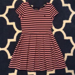 Pink and Navy Striped  dress